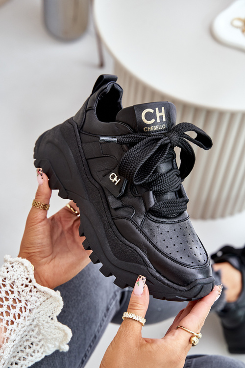 Women's Leather Sneakers CheBello 4583 Black