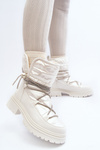 Women's White Snow Boots with Decorative Lacing Rilana