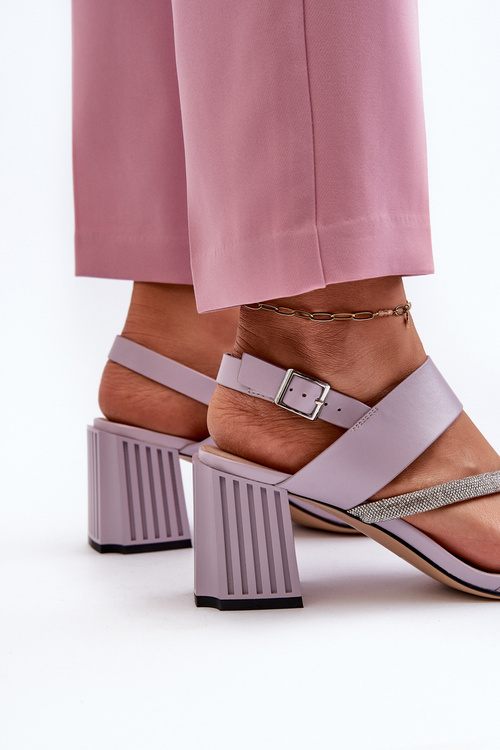 Women's Elegant Sandals with Stiletto Heel Purple D&A MR38-549