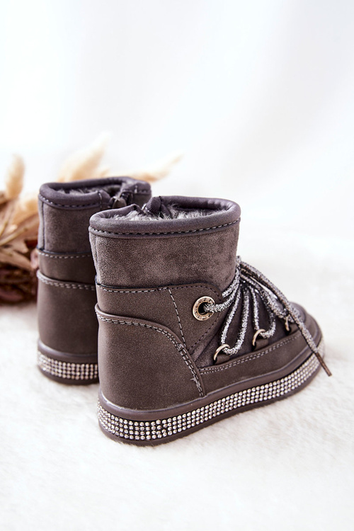 Children's Snowboots with Zircons Grey Wellma