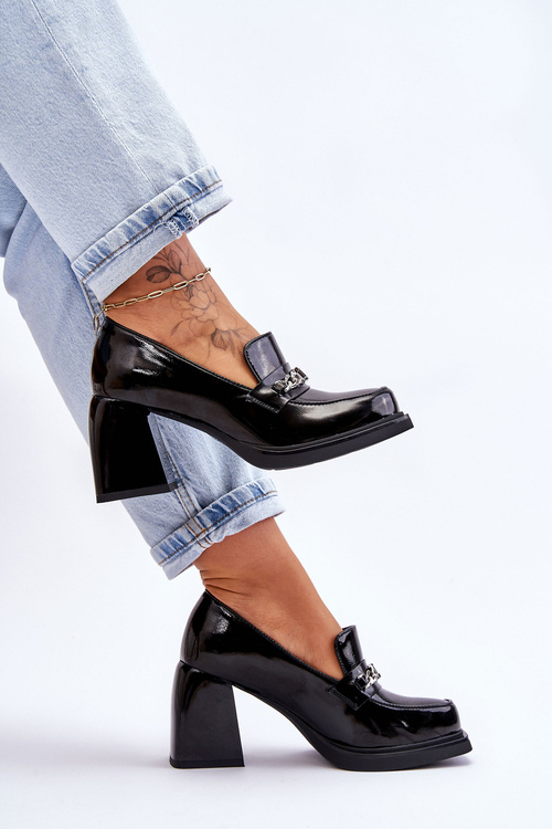 Comfortable Pumps On Massive Heels Black Julien