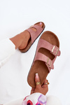 Women's Slip-On Sandals On Cork Sole Light Pink Cortina