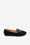 Women's Moccasins with Eco-Suede Decoration Black Winalita
