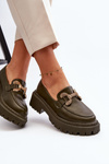 Women's Loafers With Decoration Dark Green Gargi