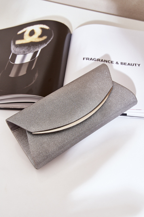 Shiny Evening Clutch Bag Gray Sastorea