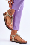 Flip Flops Sandals On Cork Platform Golden Naomi