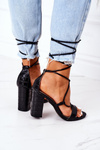 Lace-up High Heel Sandals Black Catwalk