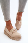 Mokasyny Platforma Ozdoba Jasnobeżowe Kaldina 24PB02-7020