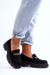 Women's Suede Slip-On Loafers Black Pure Love
