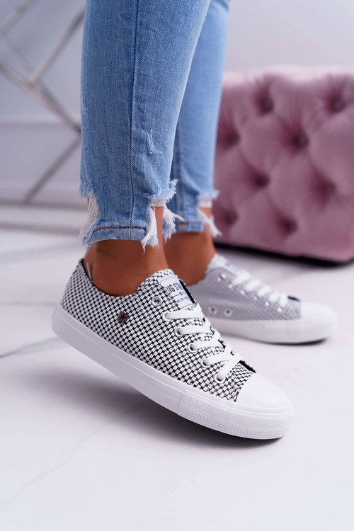 Damskie Trampki Big Star W Kratkę Białe DD274035