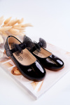 Lacquered Children's Ballerinas With Velcro Black Carla