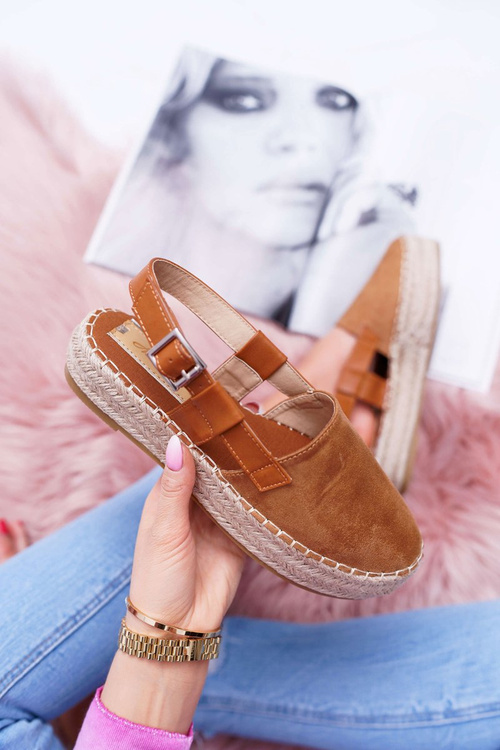 Women's Suede Platform Espadrilles Camel Parteno