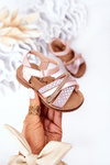 Children's Sandals With Sequins Pink Becky