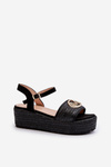 Women's Wedge Sandals with Black Braided Esalena
