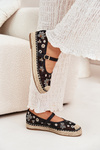 Mesh Espadrilles With Embroidery On Platform Black Laxisa