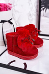 Children's Snow Boots Insulated With Fur Suede Red Amelia