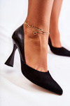 Fashionable Leather Pumps In Spitz Black Mailla