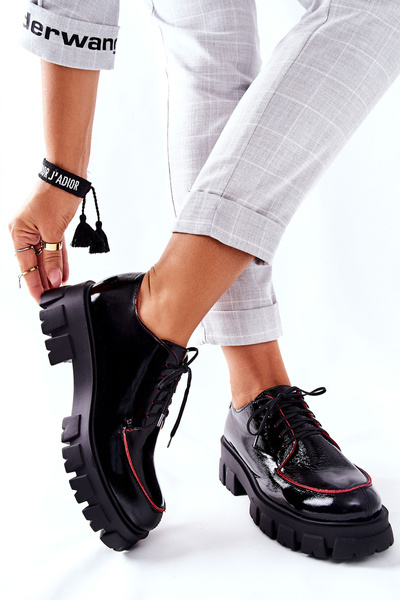 Damskie Skórzane Półbuty Maciejka Czarne 5074A-01