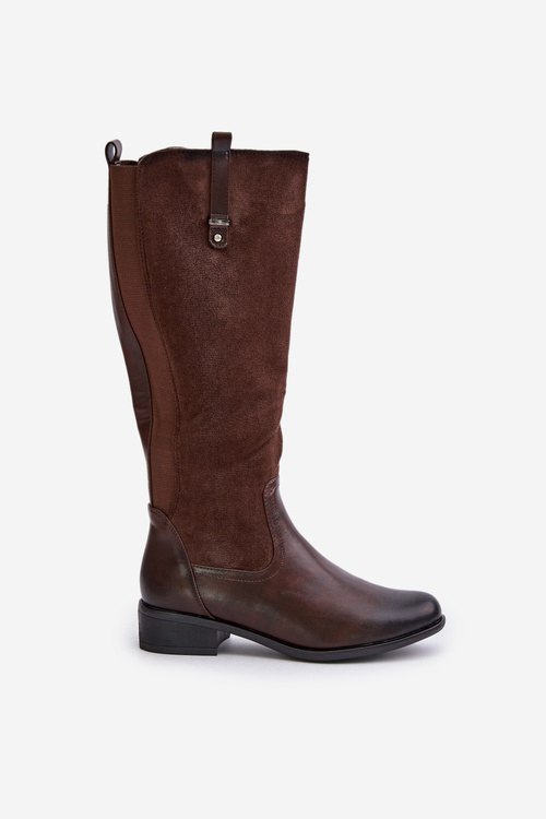 Women's Insulated Knee-High Boots With Zipper Brown Ivasira