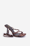 Stylish high heel sandals with straps leopard brown Saredi