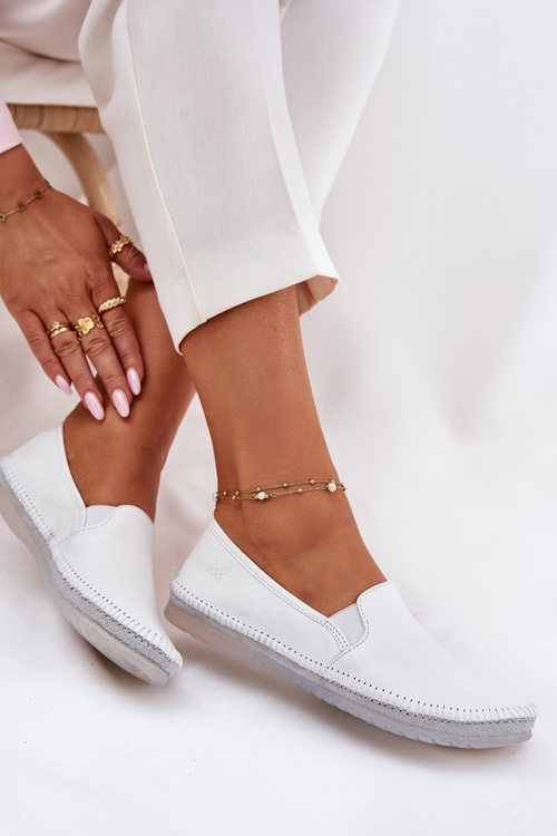 Leather Ballet Flats Maciejka T3512-11 White