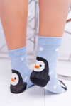 Women's Socks Blue With Penguin