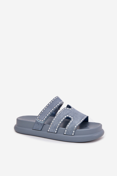 Women's sandals with decoration on the platform blue Delyna
