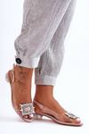 Transparent Sandals with Ornaments Pink SBarski MR1037-05