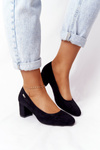 Suede Pumps On A Block Heel Sergio Leone PB178 Black