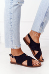 Suede Sandals Sergio Leone SK060 Black