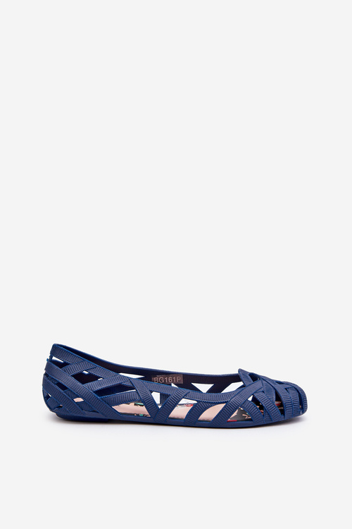 Women's Rubber Ballerina Flats Navy Blue Salam