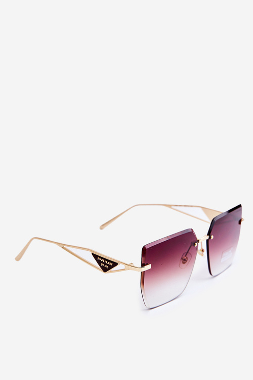 Women's sunglasses with shaded gold-brown lenses