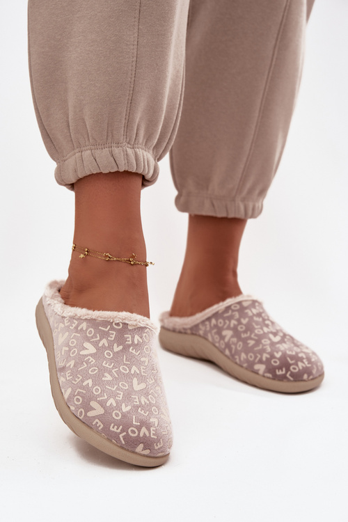 Damskie Kapcie Obuwie Domowe Love Beżowe Inblu ET000032