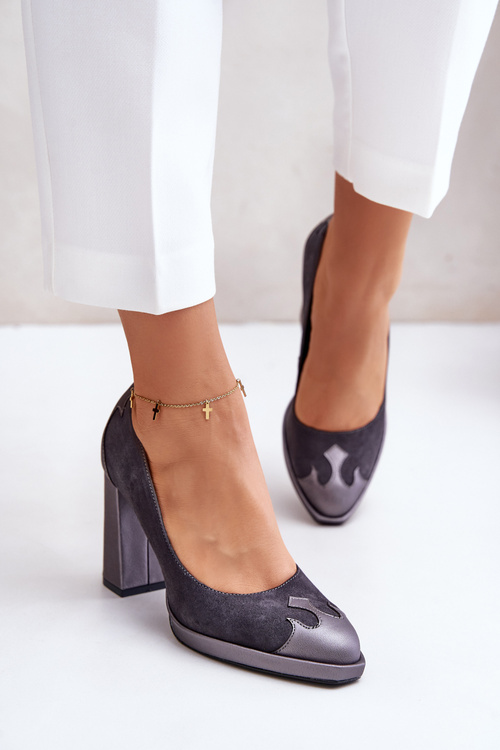 Suede Pumps On Heel Brown Laura Messi 2702