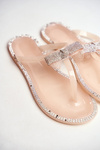 Women's Rubber Zircons Pink Nude Flip-Flops Lou