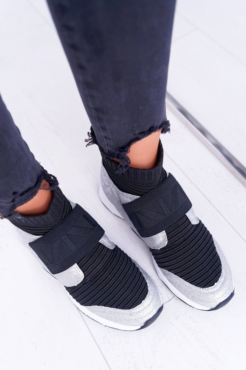 Women's Sports Shoes Lu Boo With Sock Silver Brocade Phantom