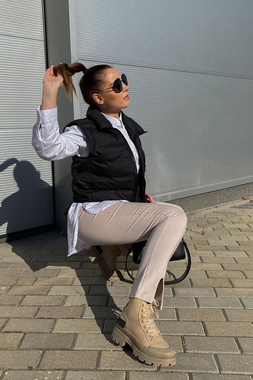 Damskie Botki Trapery Khaki Any One