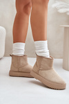 Women's Snow Boots On Platform Made Of Eco Suede Beige Atteria