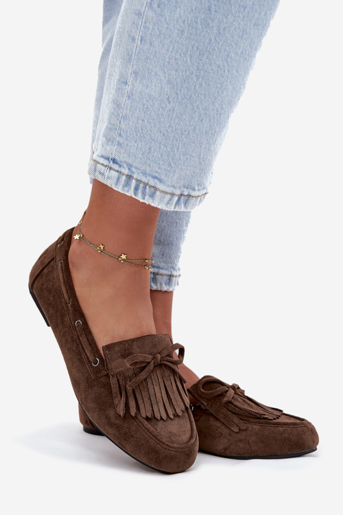 Women's Loafers with Fringes and Bow Dark Green Olivianne