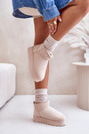 Women's Snow Boots On Platform Insulated With Fur Light Beige Xamella