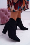 Women's High Heeled Boots with Spike Rivets RB23P Black Snack