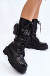 Women's Bov Boots With Kidney Lace Up Black Lillien