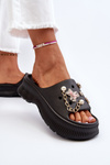 Women's Foam Flip Flops with Decorations Black Afariana