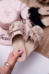 Women's Beige Boho Flip Flops Vices 8458