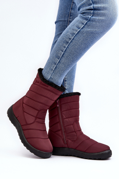 Women's High Padded Snow Boots Burgundy Luxina