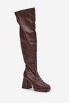 Fitted knee-high heeled boots dark brown Sanniraen