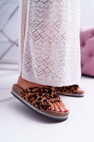 Women's Flip Flops On Cork Cocard Zirconia Leopard Astria