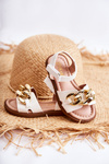 Children's Sandals With Velcro White Layra 