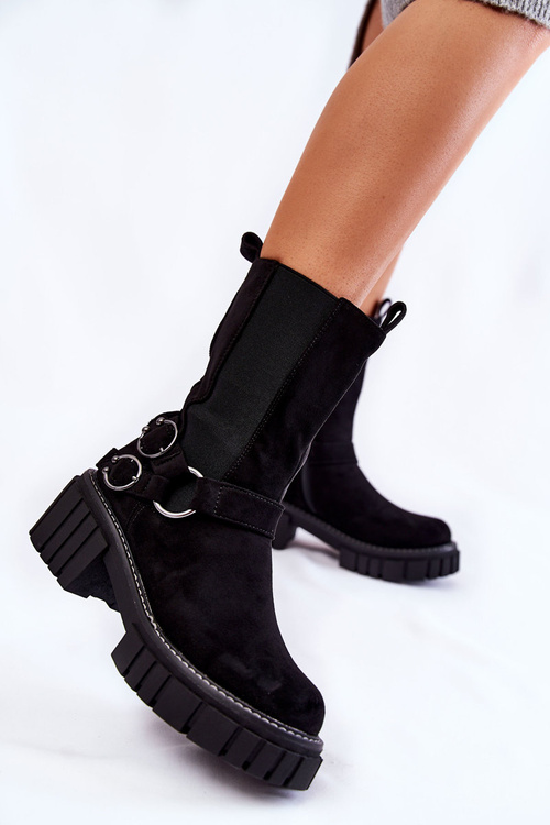 Women's Suede Warm Boots Workers Black Brinnon