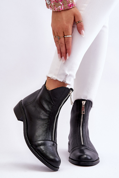 Leather Zipper Boots Nicole 2785/037 Black